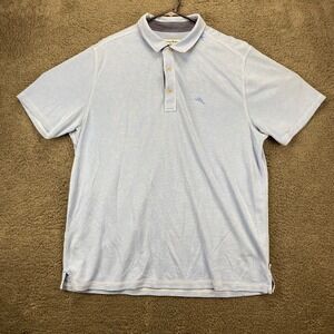 Tommy Bahama Polo Shirt Striped Moisture‎ Wicking Short Sleeve XL